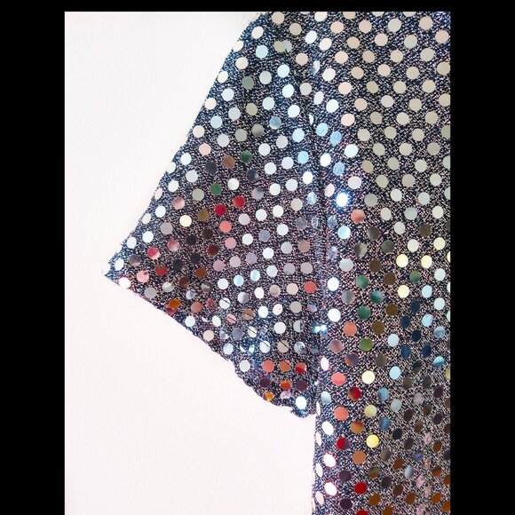 Vintage 90's Le Chateau Sequined Cropped T-Shirt, Stylish Party Wear - Picture 5 of 5